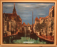 Zeefdrukschilderij: Monstersche Sluis