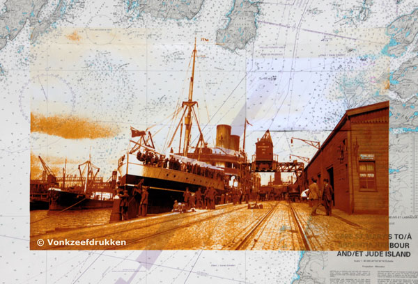 Zeefdruk op zeekaart: Maashavenkade 1912