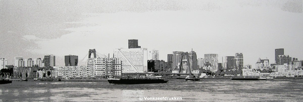 Zeefdruk: Skyline Rotterdam II