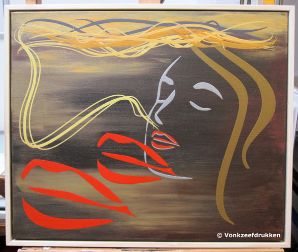 Zeefdrukschilderij: ...mmm...