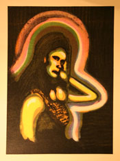 Monoprint Holy Lady